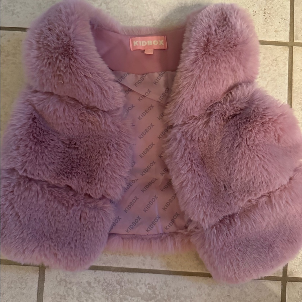 Purple Faux Fur Kids Jacket